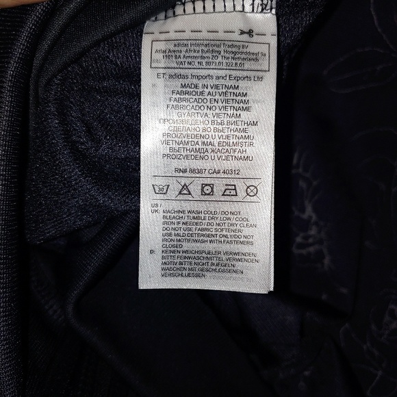 Adidas | Black Embossed Floral Track jacket - Picture 6 of 6